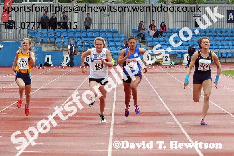 Womens  under-20s 100 metres, Northern Senior and Under-20s Track and Field Champs., Manchester. Photo: David T. Hewitson/Sports for All Pics
